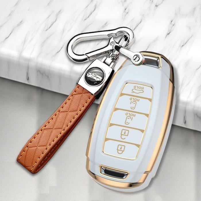 Étui Clé Voiture GEEHUA Cuir - Fenêtre Miroir - Poche Zippée - Universel - Noir 9.5x5.5cm