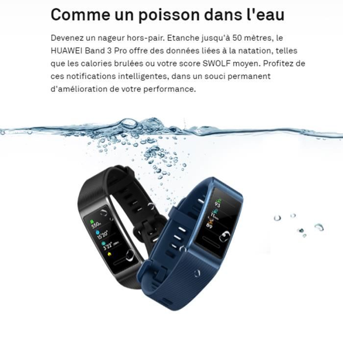 Bracelet huawei band 3 pro bleu clearance