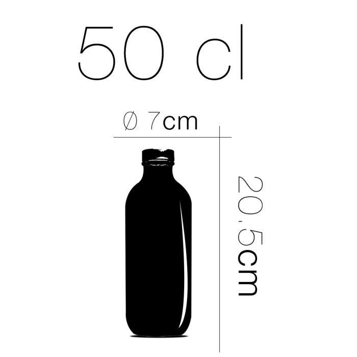 gouveo lot de 12 bouteilles en verre 500 ml classique avec bouchons (HGK) -  bouteille vide 0