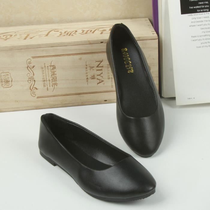 Femmes Elegant Faux Cuir Chaussures Plates Ballerines Ete Printemps L Automne Casual Danse Chaussures Noir En Sourdine EU 35 Noir en sourdine Cdiscount Chaussures
