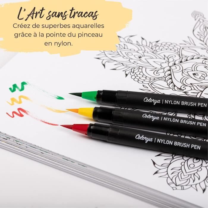 Feutres Pinceaux 24 Couleurs Feutres Aquarelle Stylo Marqueur à Pointe