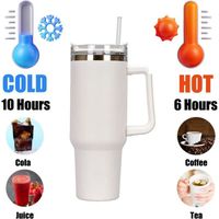Mug Isotherme - Non Spécifié - 40 OZ - Acier Inoxydable 304 - Noir - Réutilisable Avec Paille - Maison