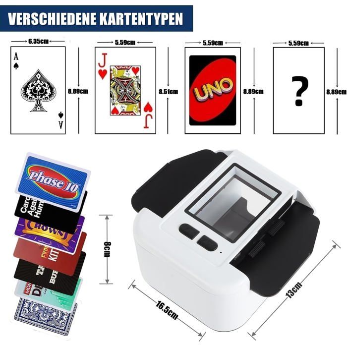 Mélangeur Automatique De Cartes – 1 Ou 2 Ponts, USB/Piles, Compatible UNO Texas Hold’em Poker