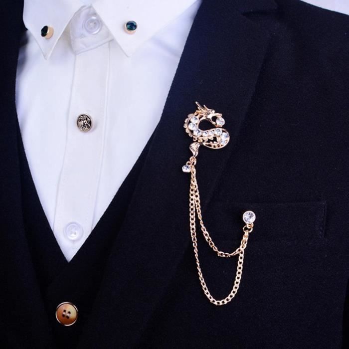 Broches de chaîne pour hommes, mode coréenne britannique pour hommes,  costumes de Banquet d'affaires, chemises, broche, accessoires de mariage -  AliExpress