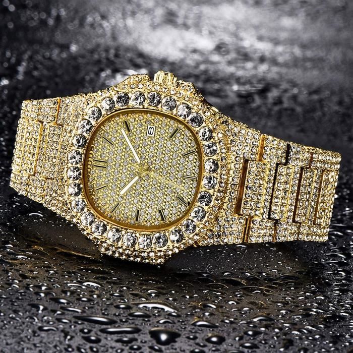 Montre diamant homme cheap