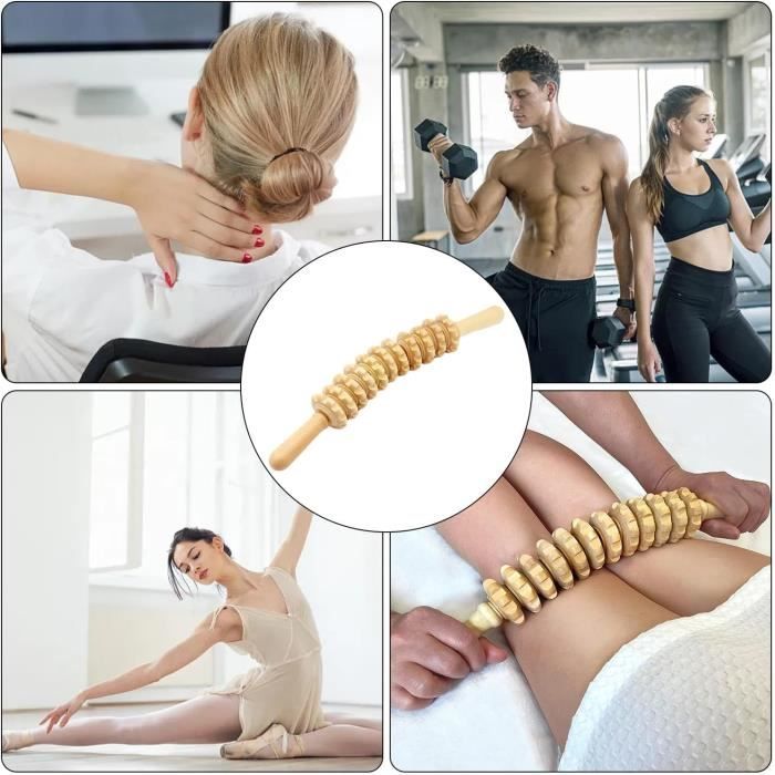 Rouleau En Bois De Massage Incurvé Pour Le Ventre - Anti-cellulite Et Drainage Lymphatique - Neuf