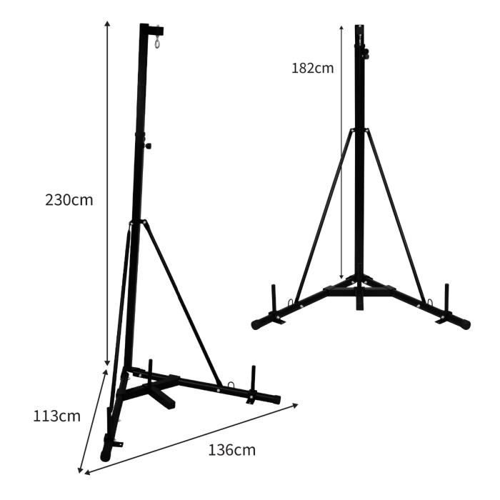 Support de Sac de Frappe Pliable en Acier - 68 kg de Charge