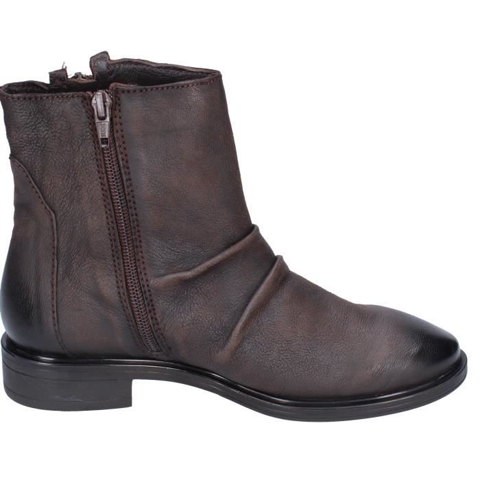 Bottine Femme INUOVO Marron BN992 Cuir Talon Carr 3cm