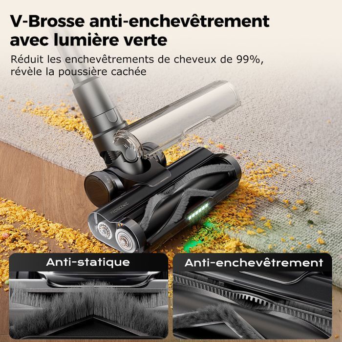 Aspirateur Balai Sans Fil Proscenic P13 - 45000Pa, 550W, Autonomie 45min Avec écran LED
