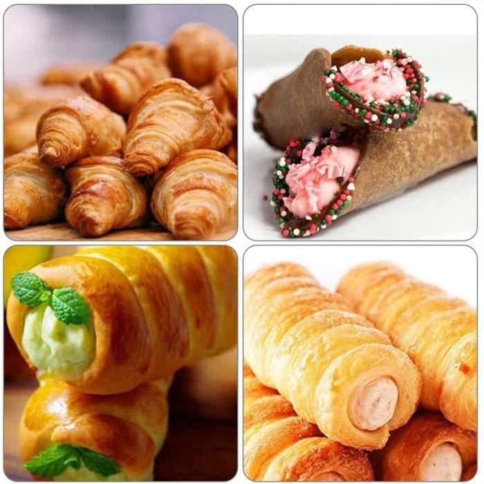 WakiHong 20 Pièces Moules Cannoli Acier Inoxydable - Tubes Pâtisserie Crème Avec 2 Brosses