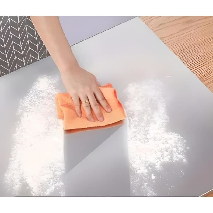 Plaque Protection Cuisinière Silicone Résistante Chaleur 300°C - 61,5 X 53 Cm, Noir Élégant & Antidérapant