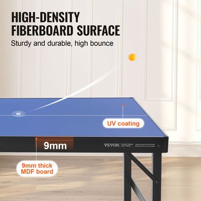 Table Ping-pong Extérieure VEVOR – Professionnelle, Pliable, Roulettes, Tout Temps - 8