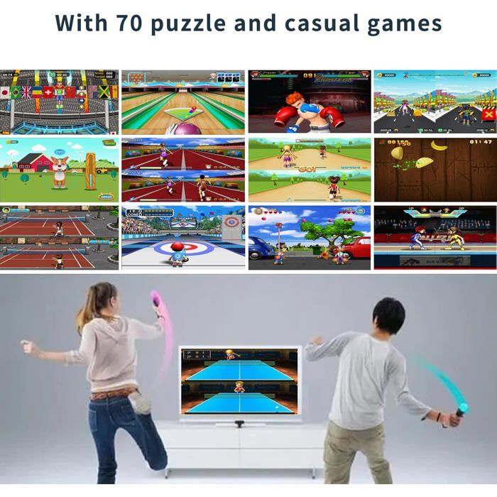 Console De Jeu Rétro Avec Caméra AR Et 900 Jeux Intégrés – 2 Manettes Sans Fil, Sortie HD, Cadeau Parfait Pour Enfants Et Adultes Dès 3 Ans