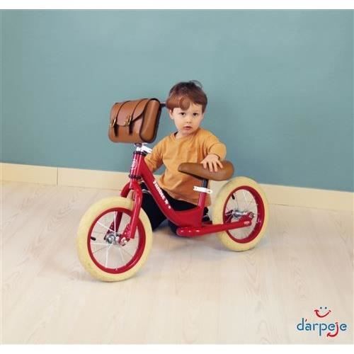 FUNBEE - Draisienne 12 Retro avec Sacoche pour enfant - Rouge - La