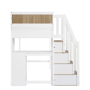 Lit Mezzanine Enfant 90 X 200 Cm Avec Bureau Intégré