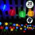 Guirlande Solaire Exterieur, Lampion 2 Modes 20 LED Lampe Lanterne  Étanche Décorative Jardin pour Fête, Noël, Jardin, Patio, Cour-0