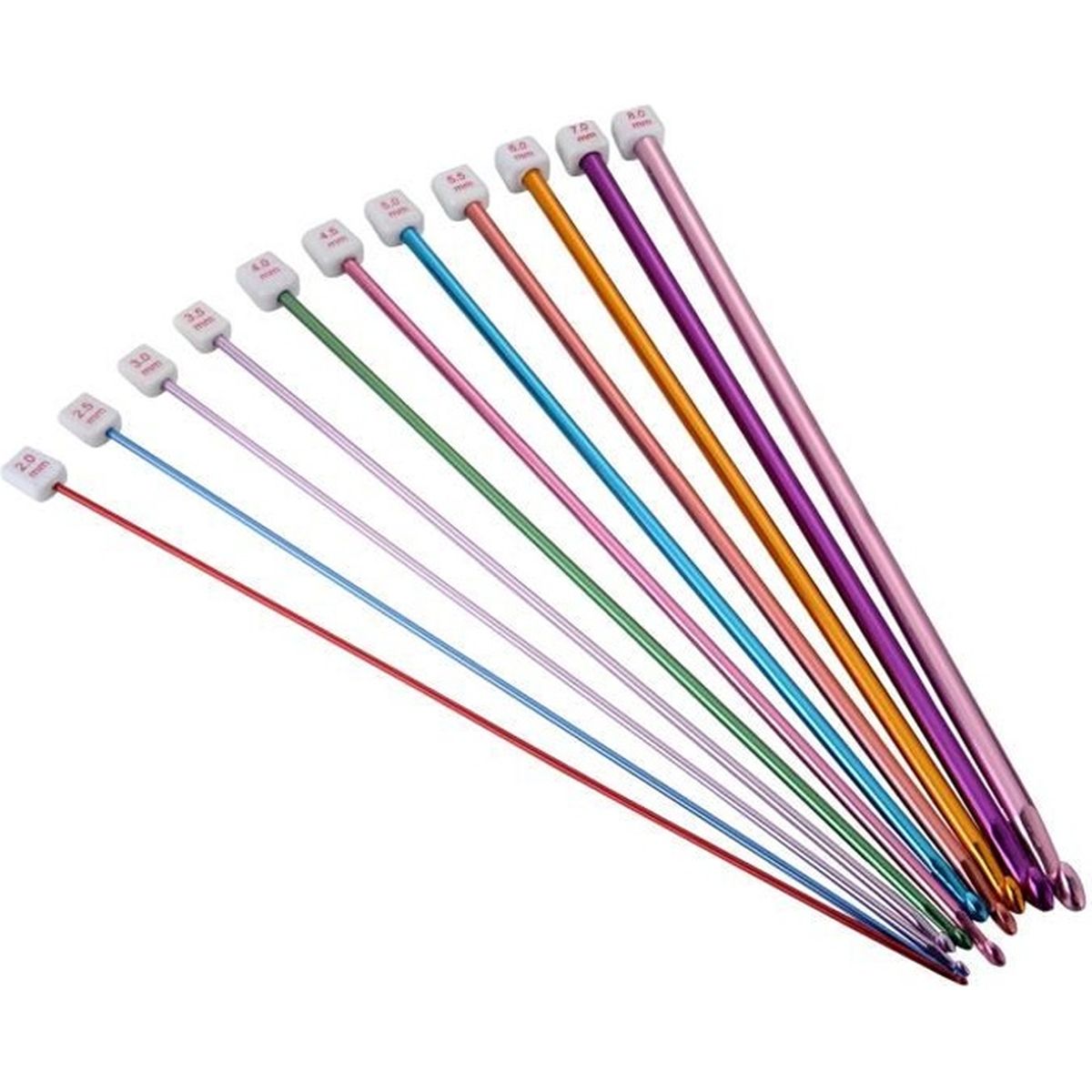 Lot de 12 Bambou Afghan Tunisien Crochet Crochets Chaque crochet 25 cm long 3-10 mm