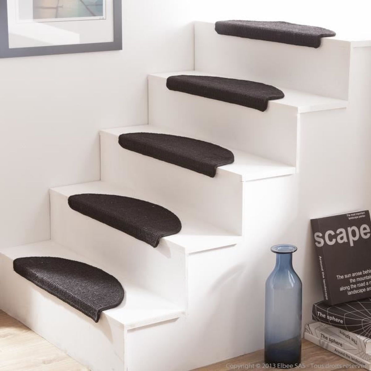 Tapis D Escalier En Sisal Demi Lune Lot De 5 Essential