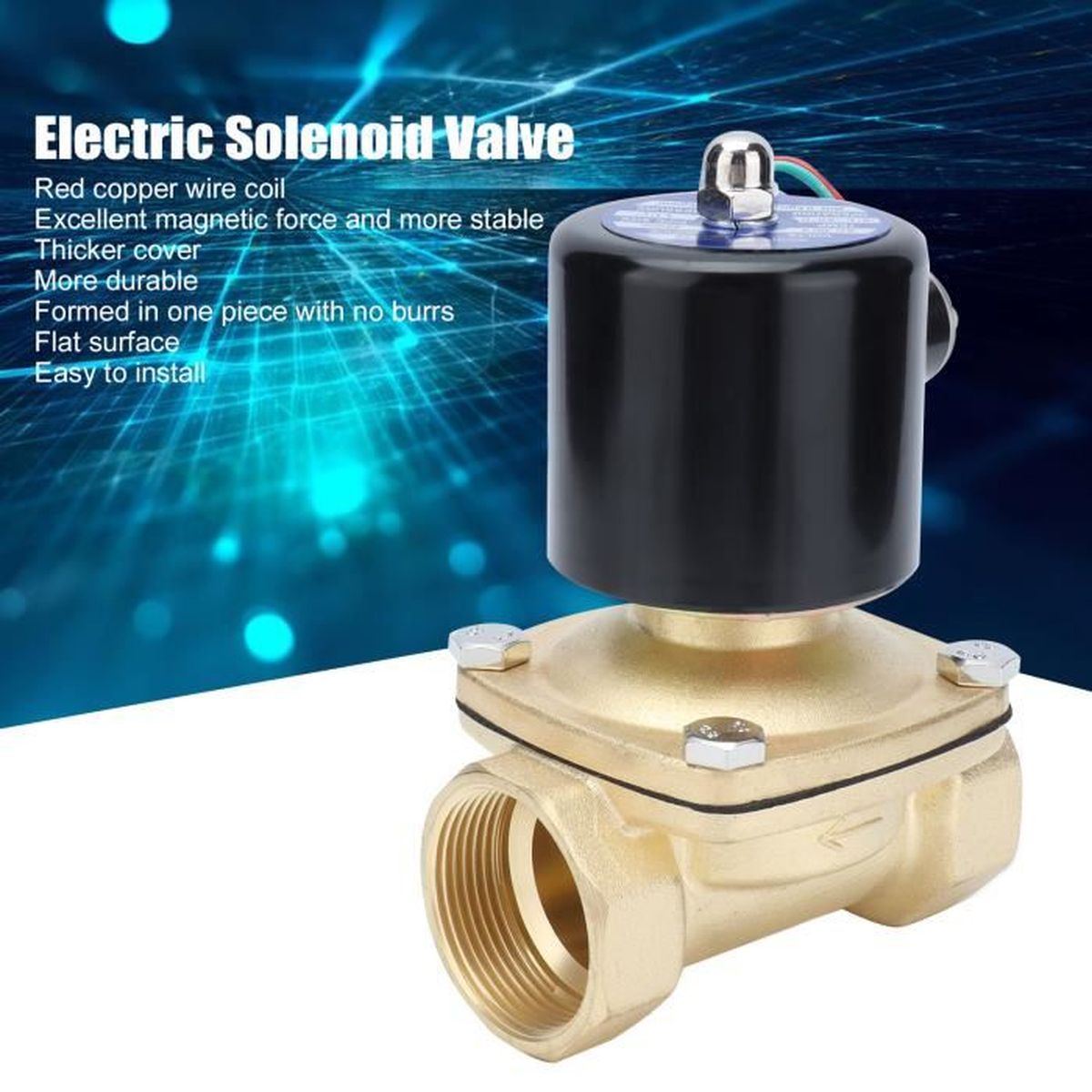 Produktbild von Heschen Messing Elektrisches Magnetventil, 2W-025-08, PT1/4'', DC24V, Direktwirkung Wasser Luft Gas, Normalerweise Geschlossen Ersatzventil