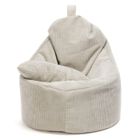 Fauteuil Poire Pouf YOKO en Velours Côtelé Avec coussin Gris