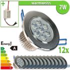 12x LEDVero LED Spot encastrable 7W forme ronde blanc chaud.