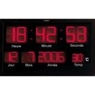 Horloge murale - LUNARTEC - Rectangulaire - LED rouges - Métal - Contemporain - Design