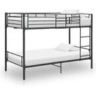 vidaXL Lit superposé Noir Métal 90x200 cm