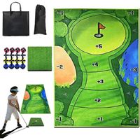 Jeu de golf Décontracté de 122 x 180 cm – Tapis de Putting Entraînement Golf – Livré avec tapis de frappe et 16 balles Velcro