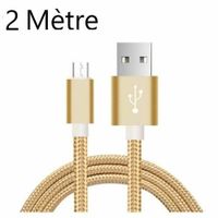 CÂBLE POUR SAMSUNG A10 S6 S7 J4 Plus J5 J6 J7 A6 MICRO USB Chargeur Rapide Couleur Or 2 M