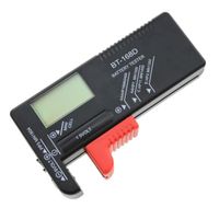 LCD Testeur de Batterie Pile AA AAA C D 9V Bouton Noir