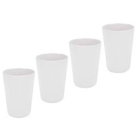 Mxzzand Coupe d'eau 4pcs Tasse à Eau en Céramique Imitation Tasse à Boire pour Bureau Maison table mug Costume quatre pièces blanc