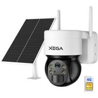 2K Caméra Surveillance Solaire Extérieure Xega 3G-4G LTE sans Fil avec 6W Panneau Solaire 10000mAh Batterie Vision Nocturne