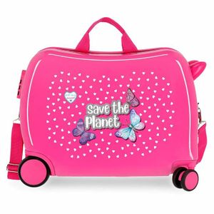 VALISE - BAGAGE Movom Enso Save the Planet Valise Enfant Rose 50x38x20 cms Rigide ABS Serrure a combinaison 34L 2,1Kgs 4 roues Bagage a main