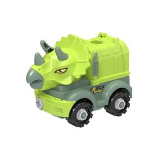 VOITURE - CAMION Gris - Modèle de voiture de construction bricolage pour enfants, jouet de dinosaure, voiture d'ingénierie, ca
