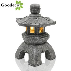 LAMPION Statue deco - Goodec - Lanterne de pagode solaire - Décoration de Jardin - Zen asiatique