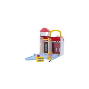 ASSEMBLAGE CONSTRUCTION La petite caserne de pompiers + 1 figurine personnage Peppa Pig - Playset Ville - Mini monde transportable