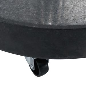 DALLE - PIED DE PARASOL LEX Socle de parasol Granite 30 kg Rond Noir - Qqm