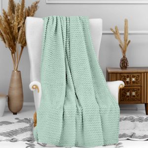 Plaid Microfibre 120x160 Cm COCOONING - Bleu Canard - Extra Doux - Déco Salon/chambre - 210 Gsm