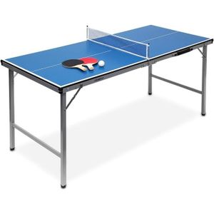 TABLE TENNIS DE TABLE Table de ping-pong midi de table, table pliante pour intérieur et extérieur, balle et palettes incluses, 150 x 67 x 71 cm 10019178