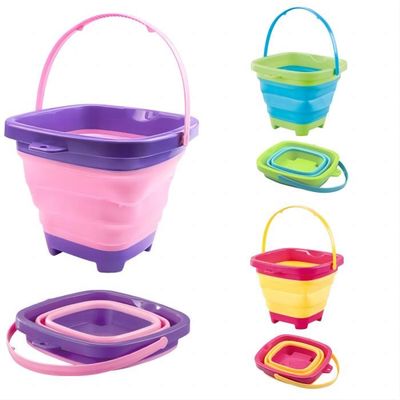 Lot De 4 Seaux Pliables En Silicone – Pour Plage, Camping, Pêche, Nettoyage, Jeux Enfants | Dimensions 13x11 Cm, Couleurs Vives, Légers