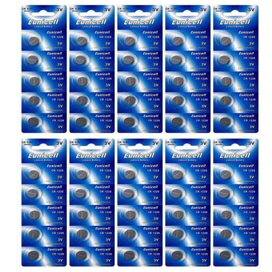 Lot De 5 Piles Bouton CR1220 ABSINA 3V Lithium - Longue Durée 5 Ans, Anti-fuite, Pour Clé Voiture, Montre