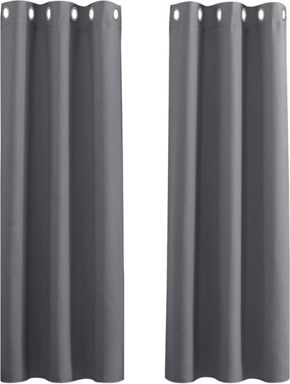 Rideaux Velours Occultants 2 Panneaux - Isolation Thermique Et Phonique, Sans Cordon, 3 Tailles, Couleur Taupe - 6