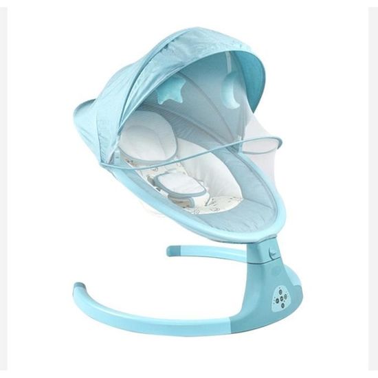 Berceau Bluetooth intelligent pour enfant,Transat musical pour bébé, Balancelle Electrique,Bleu