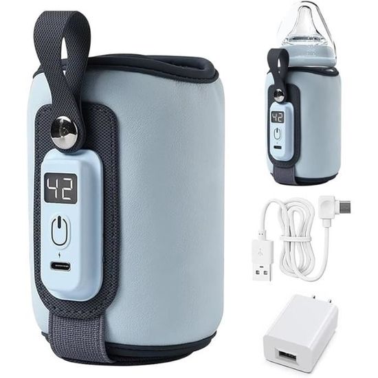 Chauffe Lait Rapide 3 Minutes 55°C Chauffe-biberon Nomade 500ml - Chauffage Rapide 3min Et Batterie 10400mAh Accessoire Puériculture Pratique