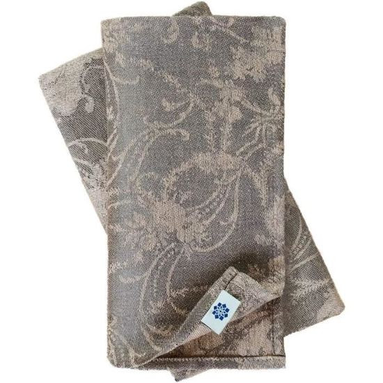 Lot De 4 Serviettes De Table Christofle Damassé Vert - Modèle Rhodes - 47x47 Cm - Neuves