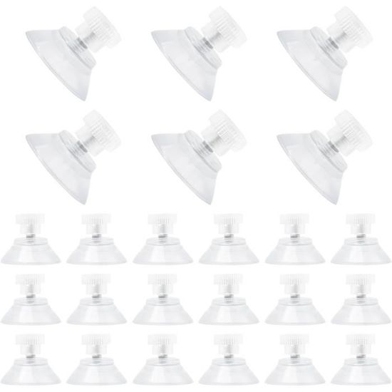 Neikafan Lot De 24 Ventouses Filetées 25 Mm Ultra-Résistantes – Ventouses Transparentes à Visser M4 Pour Vitres, Fenêtres, Voiture, Salle De Bain, Décoration Murale