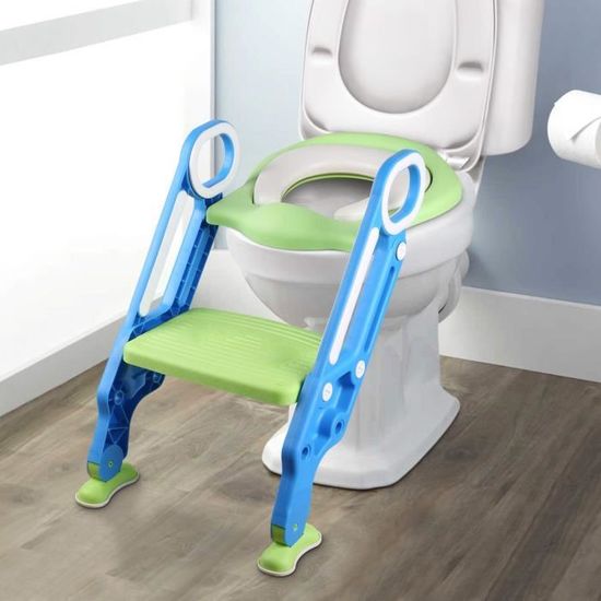 YISSVIC Siège de Toilette Enfant Reducteur de Toilette Pliable et Réglable Escalier Toilette Enfant avec Échelle Marche pour Enfa