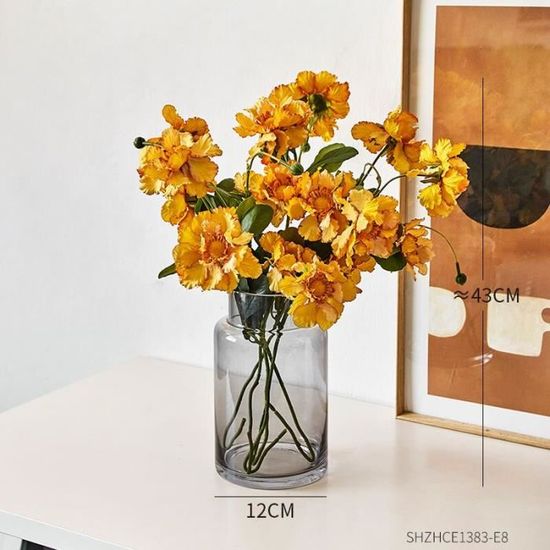 Vase,Style nordique Vase en verre Transparent rond moderne décor Vases pour fleurs salon décoration Terrarium - Type Combination H