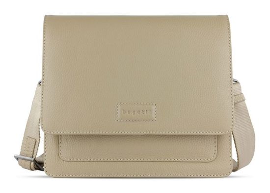 Sac Bandoulière Bugatti Elsa En Cuir De Vachette | Sac à Main Femme Avec Anse Réglable | Noir, Blanc, Sable