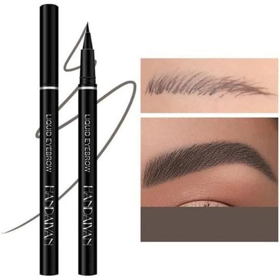 Stylo à Sourcils Liquide Waterproof - 4 Têtes Incluses, Tenue Longue Durée, Marron Et Noir